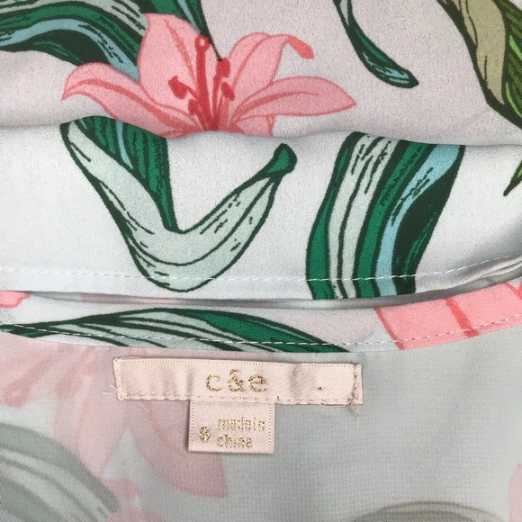 C & E Tie-Neck Floral Print Mini Dress - S - Picture 9 of 11